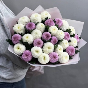 Букет из 31 хризантемы Момоко микс в Раменском