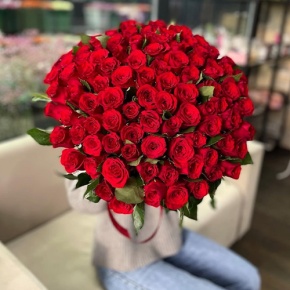 Букет "Классический" из 101 красной розы Кения (60 см) в Раменском