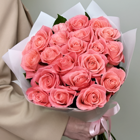 Букет из 21 коралловой розы (60 см) в Раменском