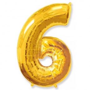 Шар гелиевый цифра 6 (40х102 см) в Раменском