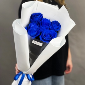 Букет из 5 синих роз Эквадор в Раменском