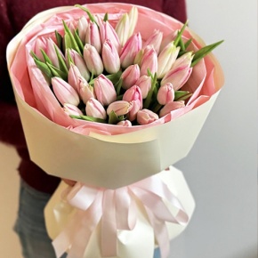 Букет из 35 розовых тюльпанов в Раменском