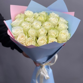 Букет 25 белых роз Кения (50 см) в Раменском