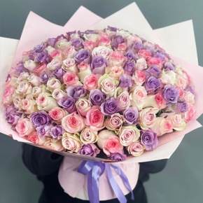 Букет из 101 розы нежный микс (40 см) в Раменском