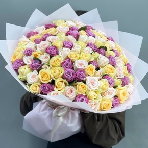 Букет "Желаю тебе" из 101 розы микс (50 см) в Раменском