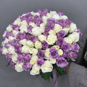 Букет "Фиолетовый микс" из 101 розы (40 см) в Раменском