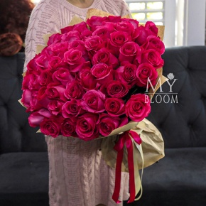 Букет 51 роза Эквадор Пинк Флоид (60 см) в Раменском
