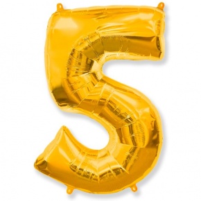 Шар гелиевый цифра 5 (40х102 см) в Раменском