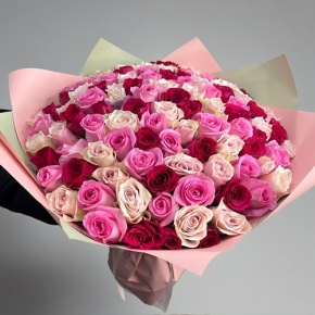 Букет "Ода любви" из 101 розы микс (40 см) в Раменском