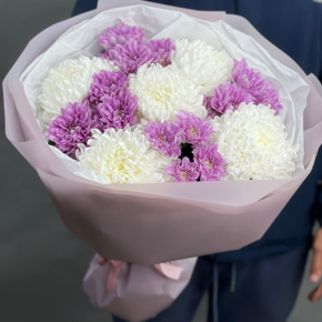Букет "Вместе с тобой" из нежных хризантем в Раменском