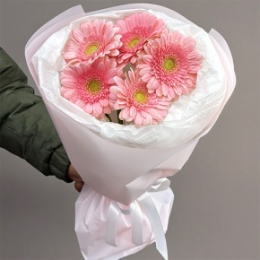 Букет из 5 розовых гербер мини в Раменском