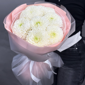 Нежный букет из 7 хризантем Магнум в Раменском