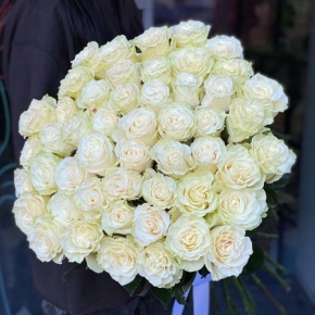 Букет из 51 розы Эквадор Мондиаль под ленту (80 см) в Раменском