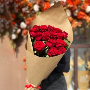 Букет 15 красных роз (80 см) в Раменском