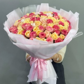 Букет из 101 розы  микс (70 см) в Раменском