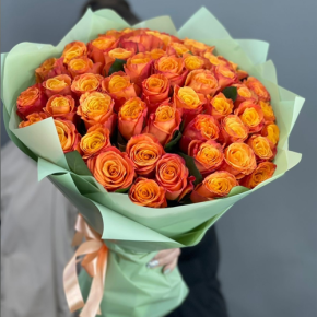 Букет из 71 огненной розы (40 см) в Раменском