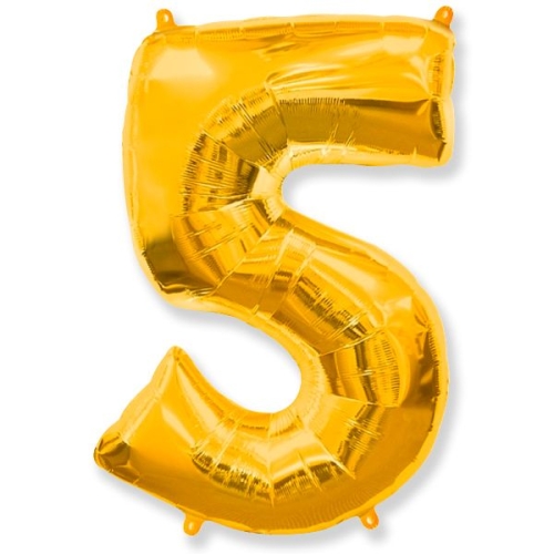 Шар гелиевый цифра 5 (40х102 см) в Раменском