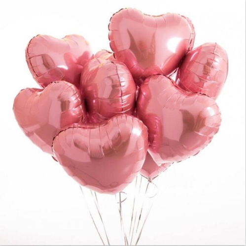 Сердце розовое фольгированный шар с гелием (45 см) в Раменском