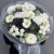 Букет "Белоснежная нежность" из георгин, брассики, хризантем Ньютон, эрингиума и гербер в Раменском